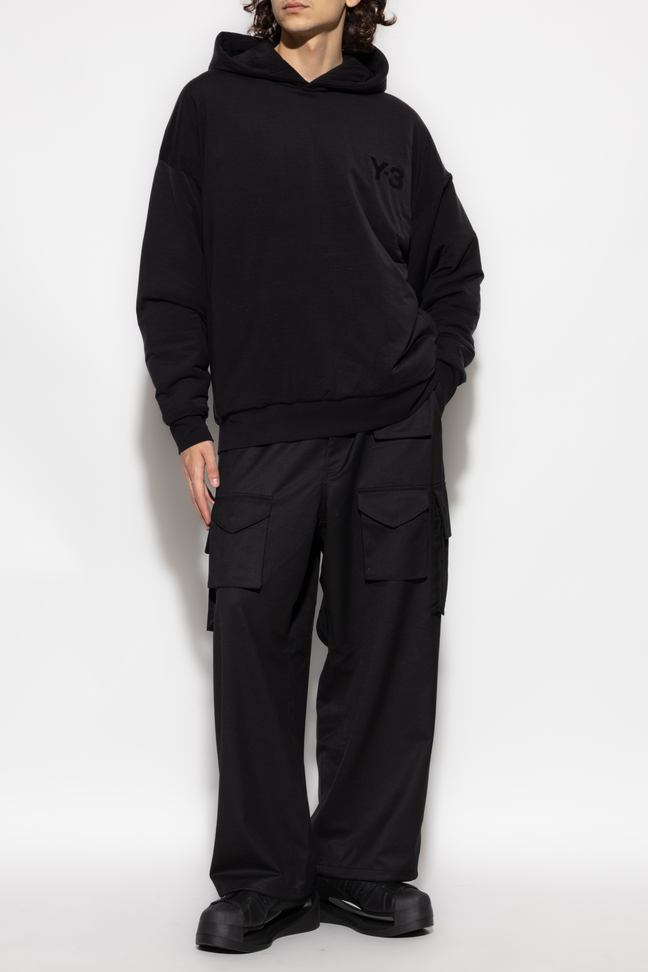 トップス Y-3 M SHADE SANDED CUPRO HOODED TOP Y-3 Hoodie with padding | Men's | Vitkac